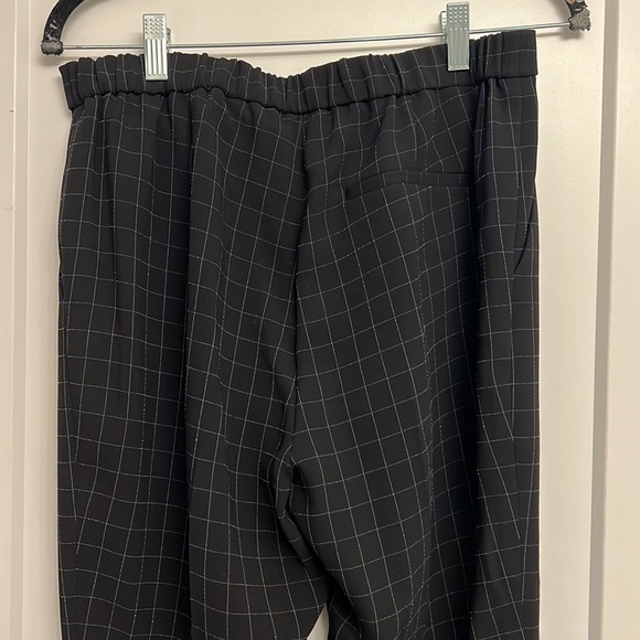 THEORY Treeca Pull On Pant in Checked Crepe Black - Picture 8 of 8